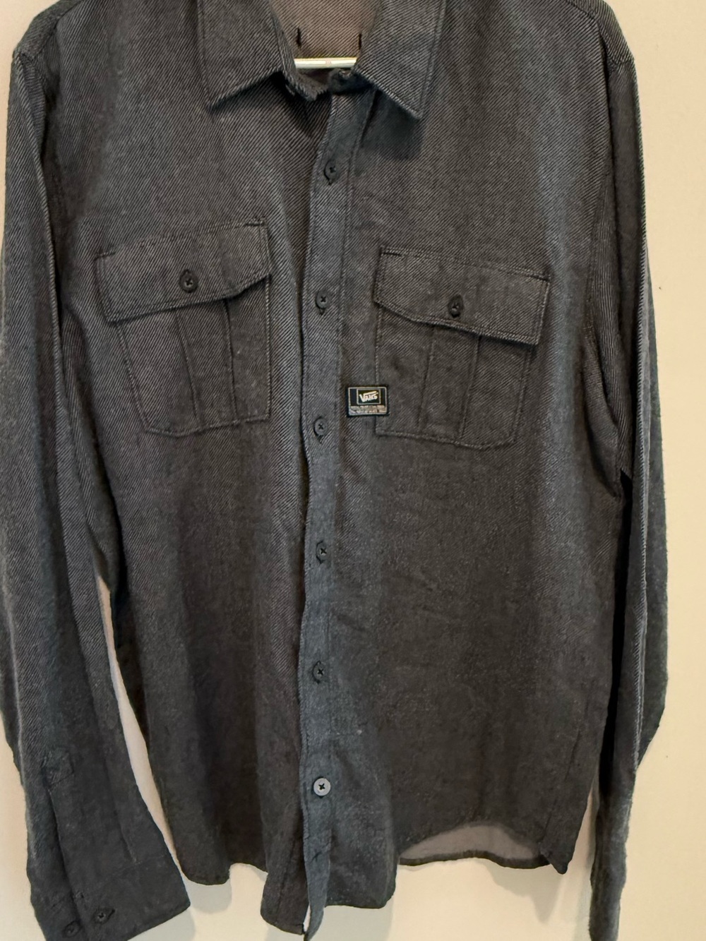Vans Men's Charcoal Gray Button-Down Shirt